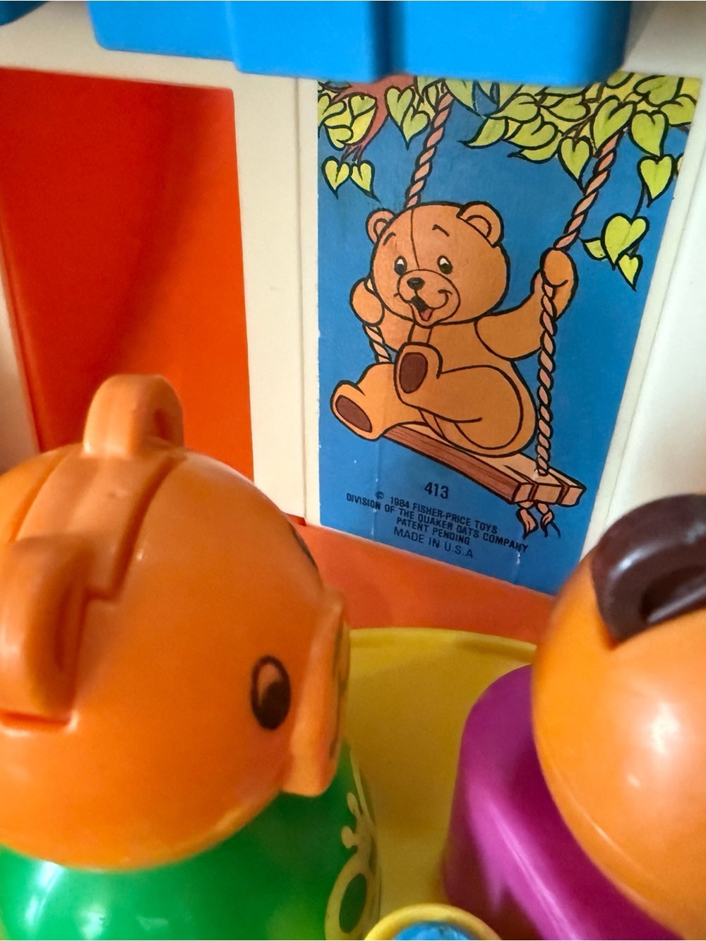 Vintage Fisher-Price bear Shape Sorter Play Set Toy Colourful 1984 Stack - Picture 5 of 5
